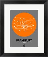 Framed Frankfurt Orange Subway Map