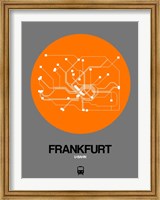 Framed Frankfurt Orange Subway Map