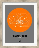Framed Frankfurt Orange Subway Map