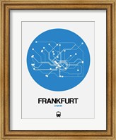 Framed Frankfurt Blue Subway Map