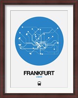 Framed Frankfurt Blue Subway Map