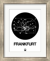 Framed Frankfurt Black Subway Map