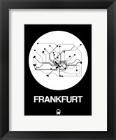 Framed Frankfurt White Subway Map