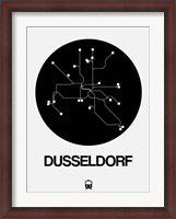 Framed Dusseldorf Black Subway Map