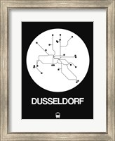 Framed Dusseldorf White Subway Map