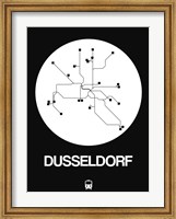 Framed Dusseldorf White Subway Map
