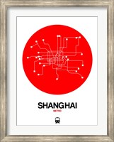 Framed Shanghai Red Subway Map