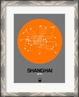 Framed Shanghai Orange Subway Map