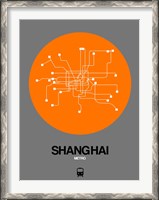Framed Shanghai Orange Subway Map