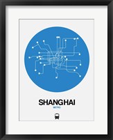 Framed Shanghai Blue Subway Map