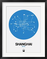 Framed Shanghai Blue Subway Map
