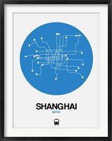 Framed Shanghai Blue Subway Map