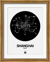 Framed Shanghai Black Subway Map