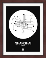 Framed Shanghai White Subway Map