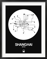 Framed Shanghai White Subway Map