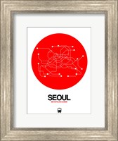 Framed Seoul Red Subway Map