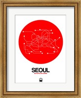 Framed Seoul Red Subway Map