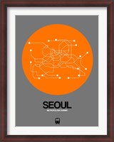 Framed Seoul Orange Subway Map