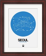 Framed Seoul Blue Subway Map