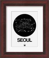 Framed Seoul Black Subway Map