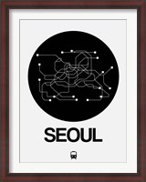 Framed Seoul Black Subway Map