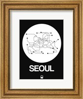 Framed Seoul White Subway Map