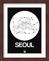 Framed Seoul White Subway Map