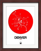 Framed Denver Red Subway Map