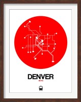 Framed Denver Red Subway Map