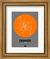 Framed Denver Orange Subway Map