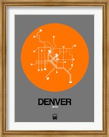 Framed Denver Orange Subway Map