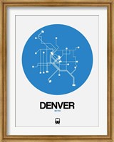 Framed Denver Blue Subway Map