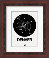Framed Denver Black Subway Map