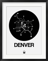 Framed Denver Black Subway Map