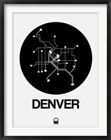 Framed Denver Black Subway Map