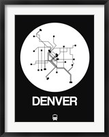 Framed Denver White Subway Map