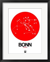 Framed Bonn Red Subway Map