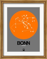 Framed Bonn Orange Subway Map