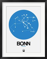 Framed Bonn Blue Subway Map