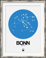 Framed Bonn Blue Subway Map