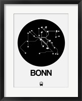 Framed Bonn Black Subway Map