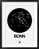 Framed Bonn Black Subway Map