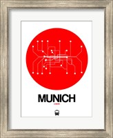 Framed Munich Red Subway Map