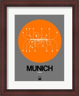Framed Munich Orange Subway Map