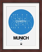 Framed Munich Blue Subway Map