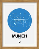 Framed Munich Blue Subway Map