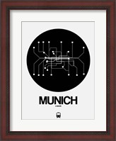Framed Munich Black Subway Map