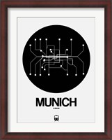 Framed Munich Black Subway Map