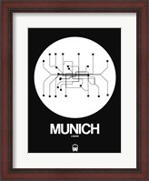 Framed Munich White Subway Map