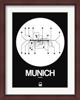 Framed Munich White Subway Map